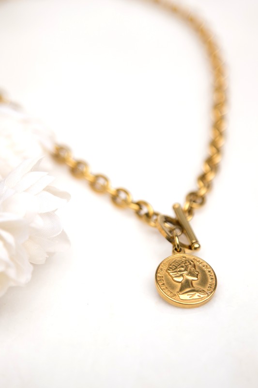 Coin Accent Chain Necklace