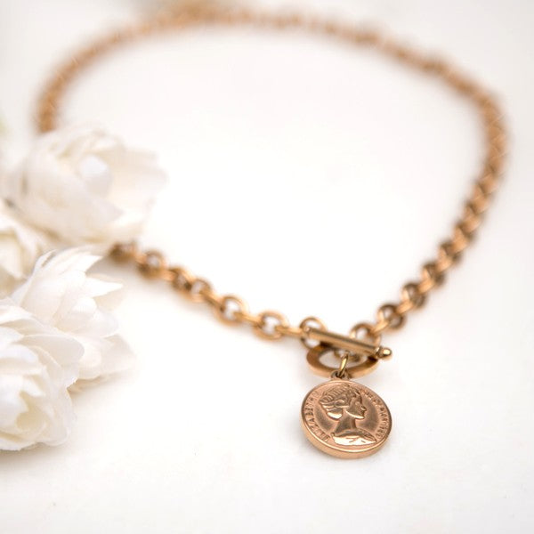 Coin Accent Chain Necklace