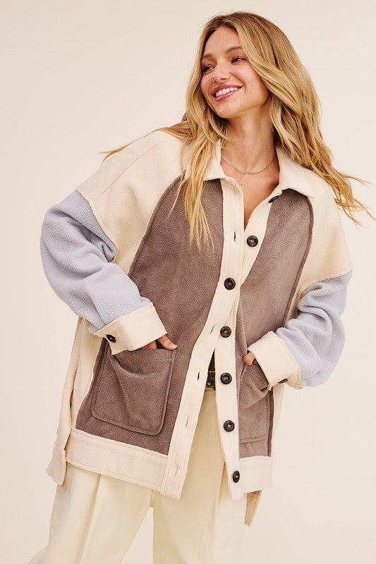 Soft Touch Terry-like Shacket Knit Jacket