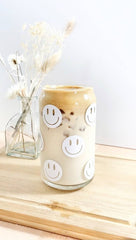 Smiley Face 16 Ounce Glass Cup