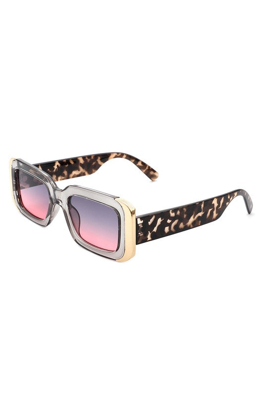 Rectangle Narrow Fashion Tinted Square Sunglasses