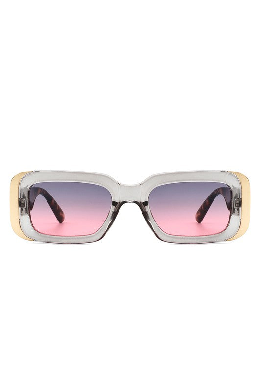 Rectangle Narrow Fashion Tinted Square Sunglasses