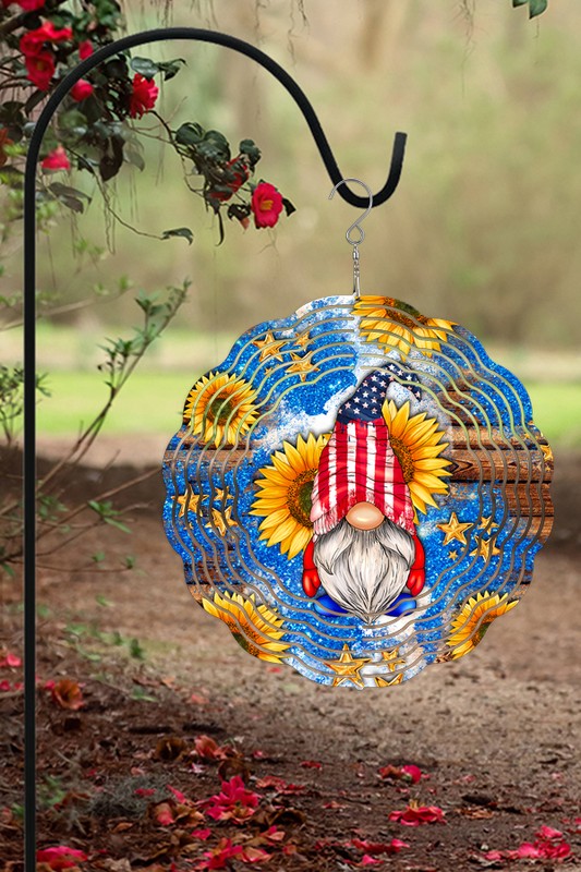 Sunflower USA Gnome Garden Wind Spinner