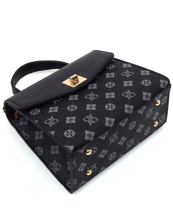 Monogram Twist Lock Flap Satchel