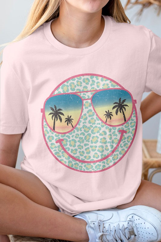 Sunglasses Smiley Face, Retro Graphic Tee