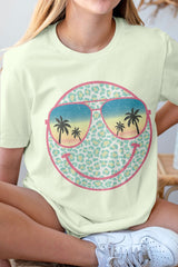 Sunglasses Smiley Face, Retro Graphic Tee