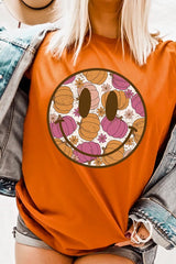 Smiley Face and Pumpkins Tee, many colors!