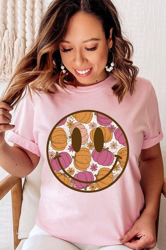 Smiley Face and Pumpkins Tee, many colors!