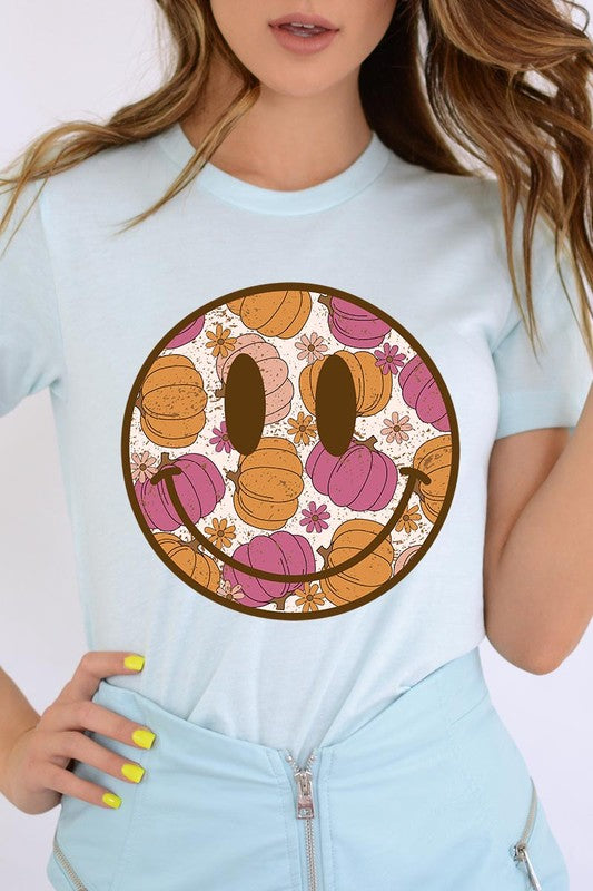 Smiley Face and Pumpkins Tee, many colors!