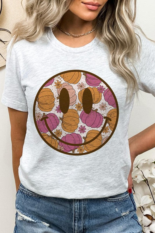 Smiley Face and Pumpkins Tee, many colors!