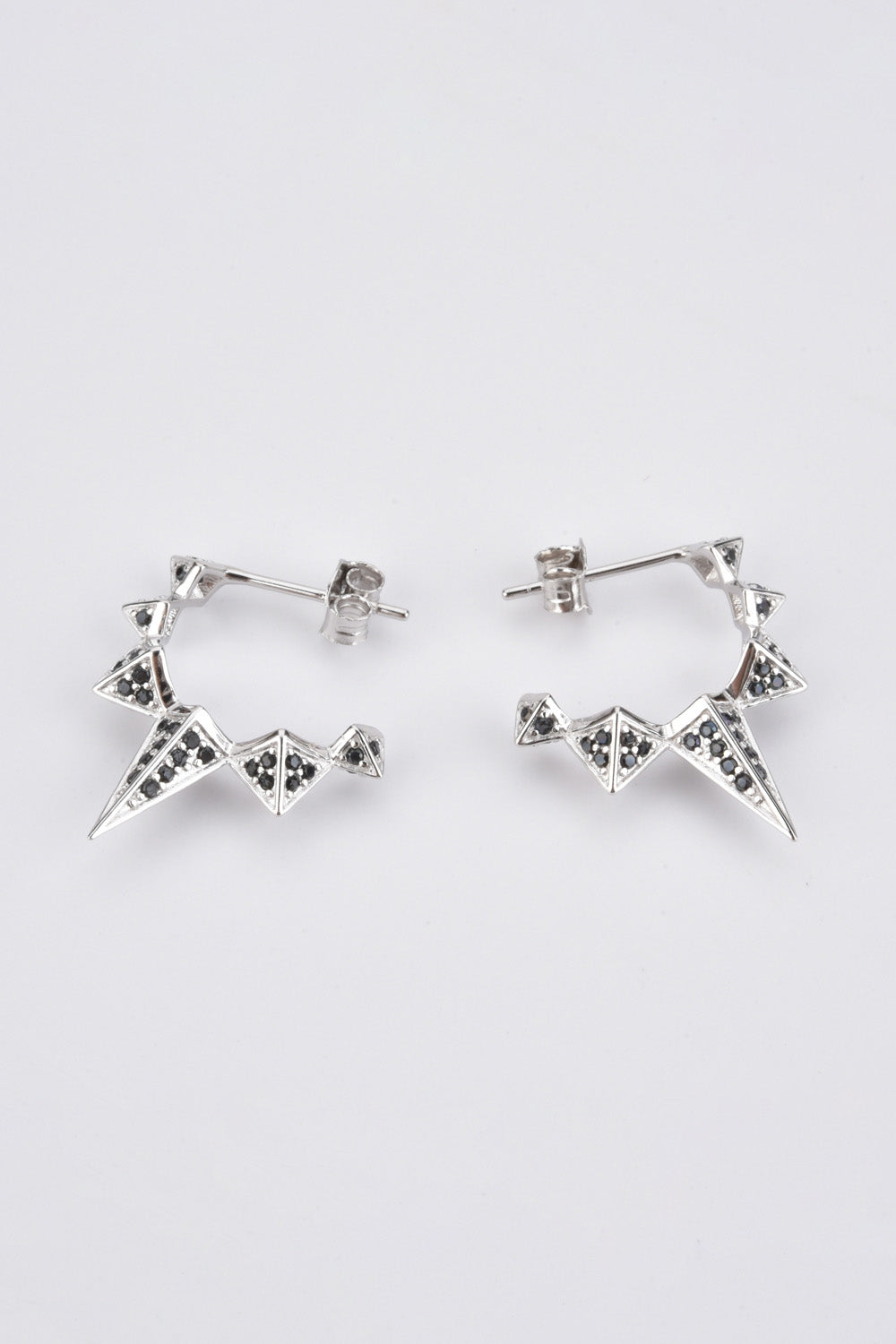 Geometric Zircon Decor 925 Sterling Silver Earrings