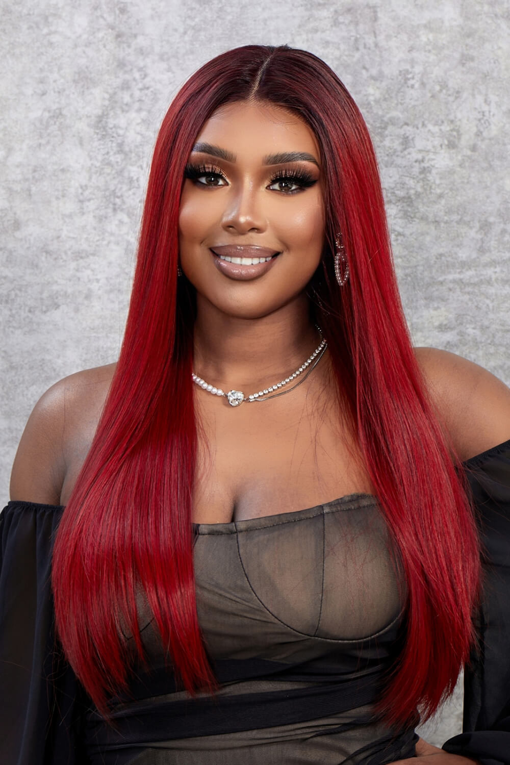 13*2" Lace Front Wigs Synthetic Straight 26" 150% Density