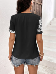 Leopard Round Neck Short Sleeve Tee