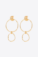 Double Hoop Zinc Alloy Drop Earrings