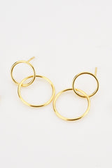 925 Sterling Silver Double Hoop Drop Earrings