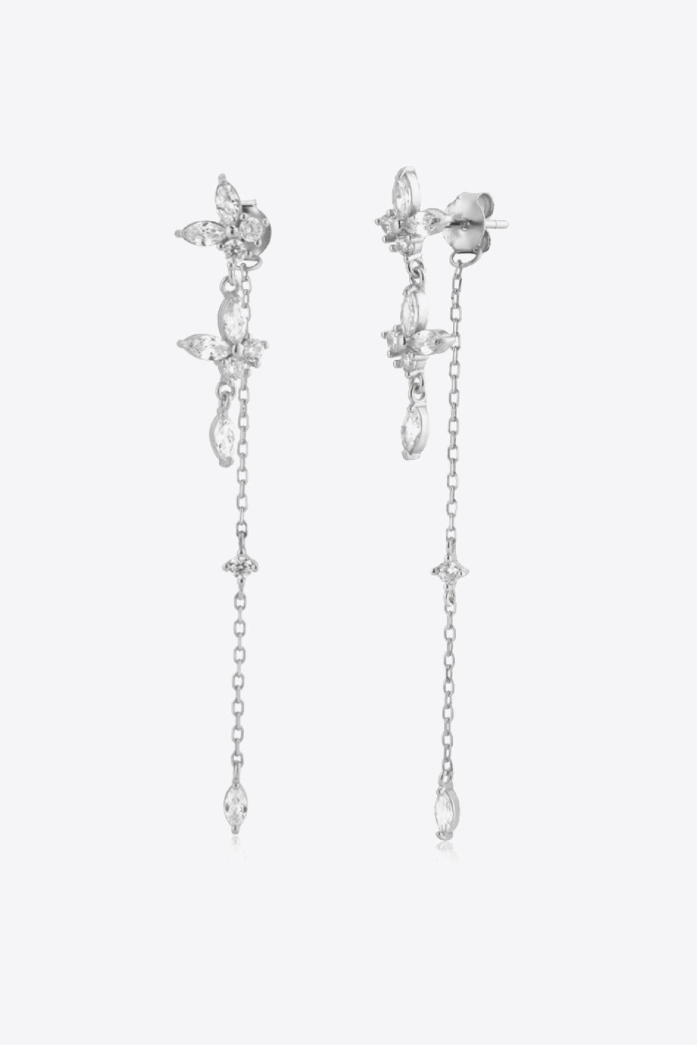 Inlaid Zircon 925 Sterling Silver Earrings