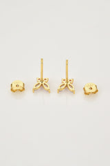 Inlaid Zircon Butterfly-Shaped Stud Earrings